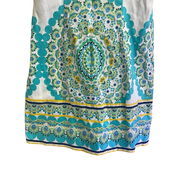 London Times Mandala Print Sleeveless Cotton Mini Shift Dress Size 6 - Picture 5 of 8